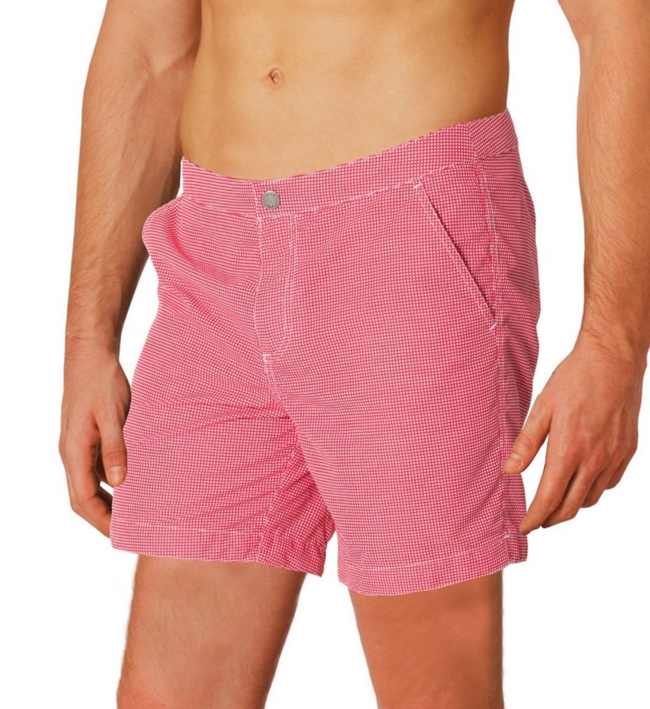 Rio Tailored Fit Check Swim Trunk w/ Support Liner-acs