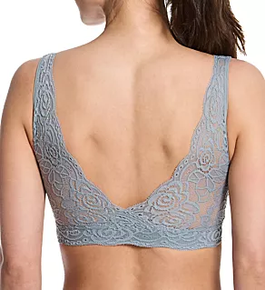 Hug Lace Back Sports Bra Natural Grey S/M