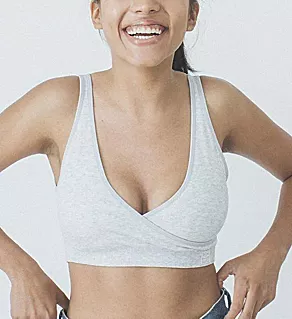 Cotton Stretch Rib U-Back Bra Grey Heather S/M
