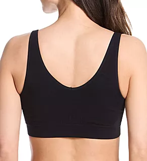 Soft Reversible V Crop Top Bralette Black S