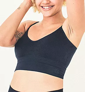 Everyday Longline Cami Bra with Keyhole Back Black M