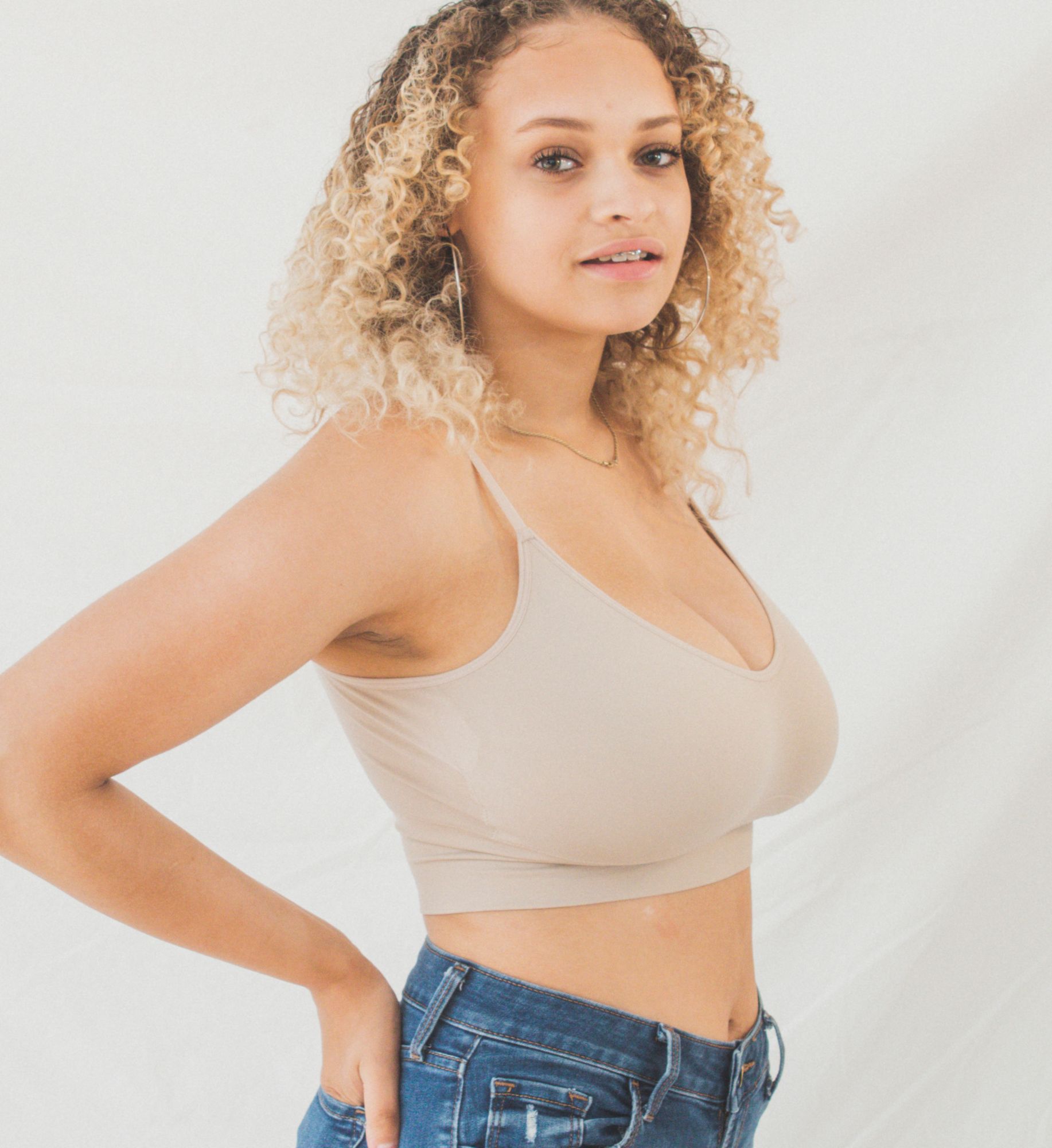 Measured Image Back Image Front Image Main Image BRABAR Everyday Longline Cami Bra with Keyhole Back BB-109