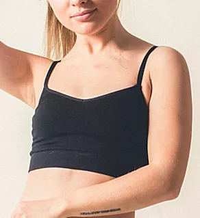 Soft Convertible Crop Top Halter Bralette Black L