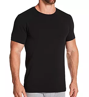 Organic Cotton Slim Fit Crew Neck T-Shirt BLK L