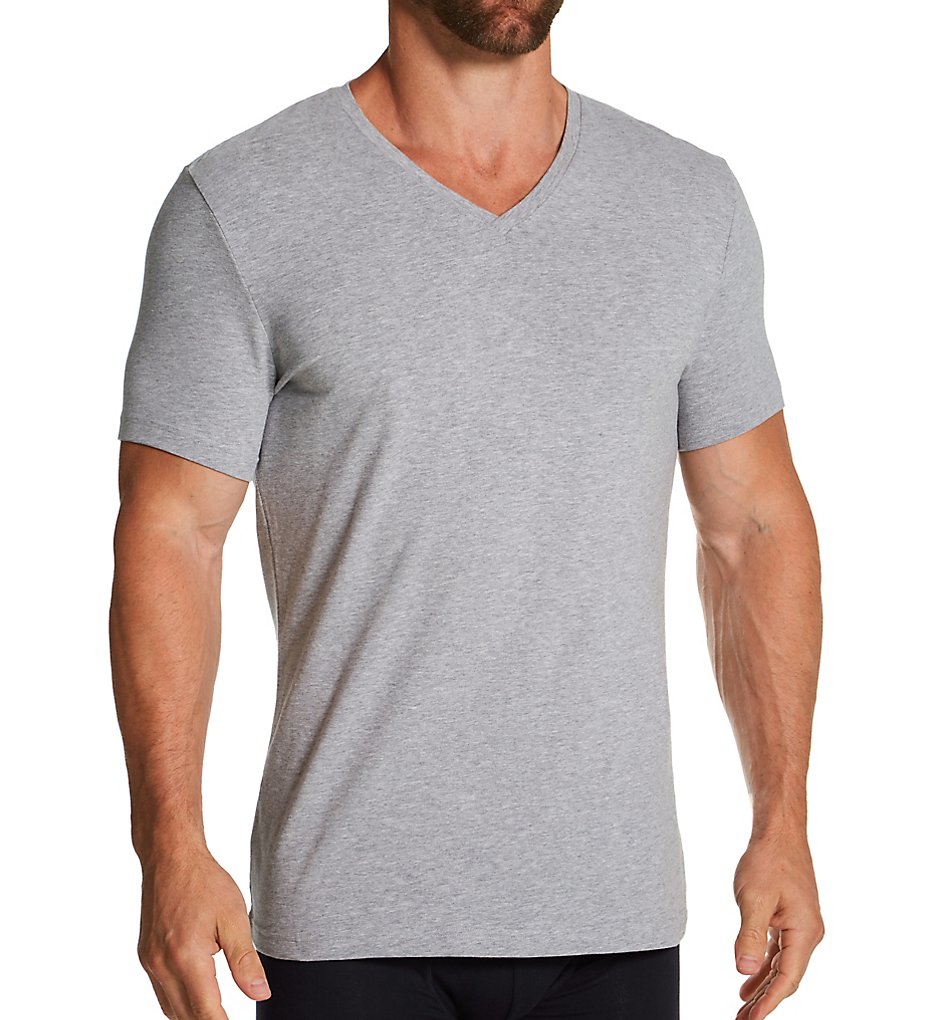 Organic Cotton Slim Fit V-Neck T-Shirt grymng M by Bread and Boxers