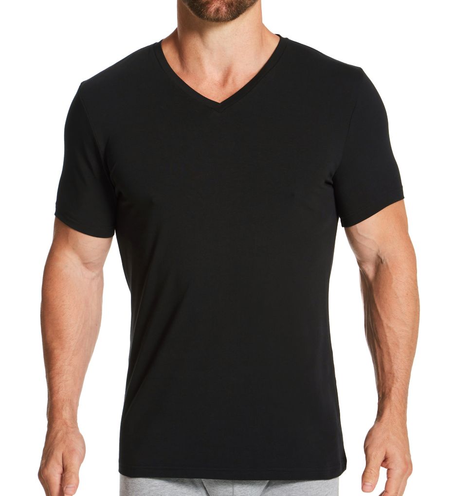 Organic Cotton Slim Fit V-Neck T-Shirt-fs