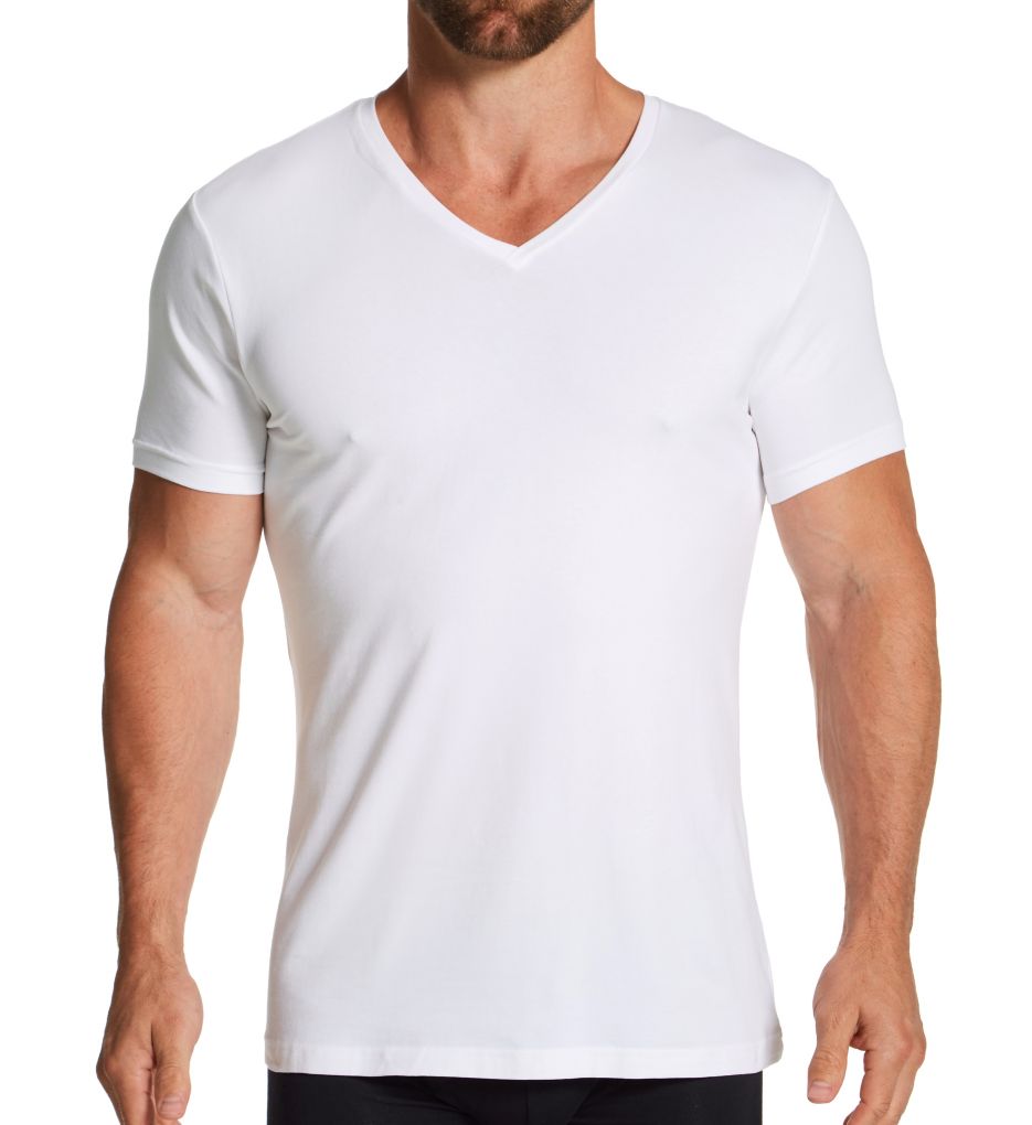 Organic Cotton Slim Fit V-Neck T-Shirt-fs