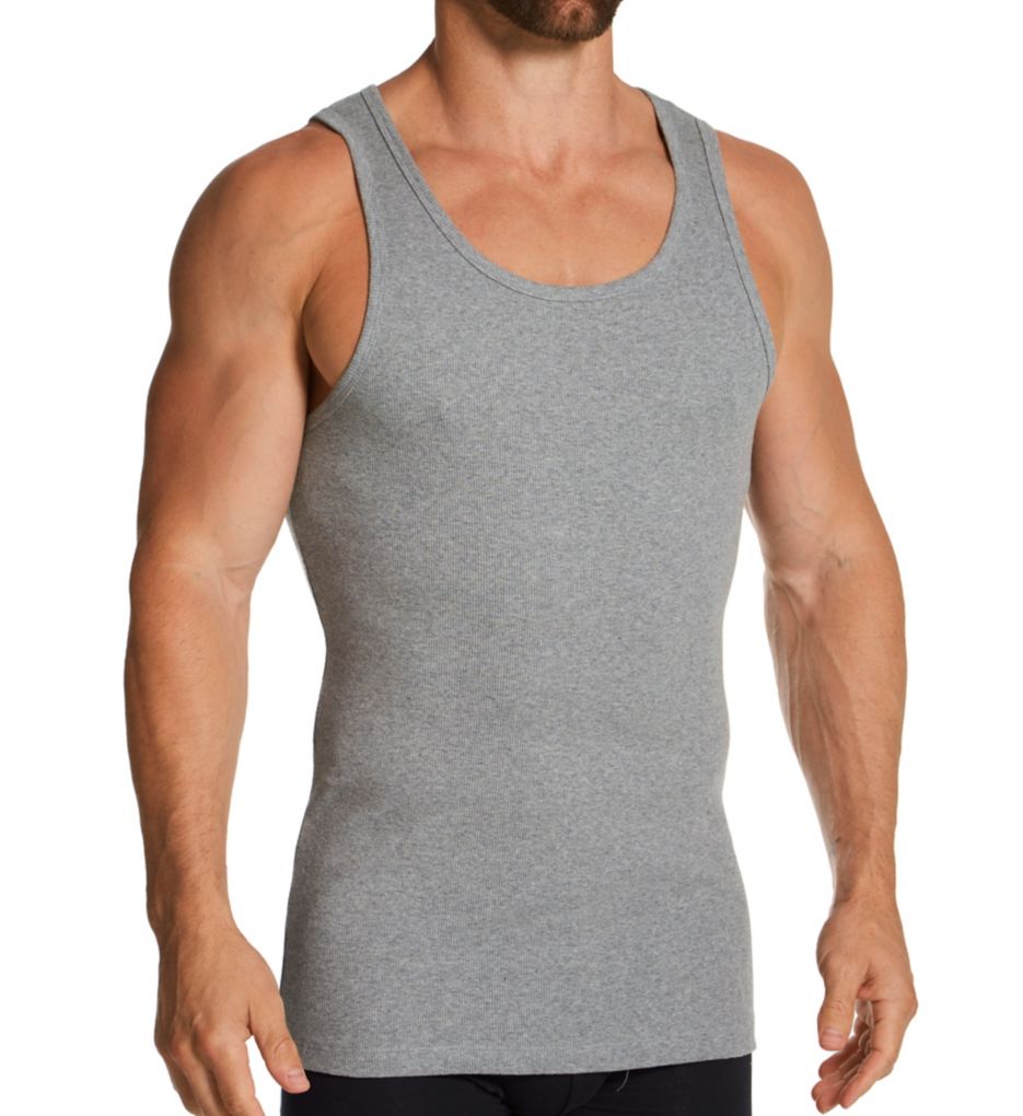 Ribbed Organic Cotton Stretch Slim Fit Tank-gs