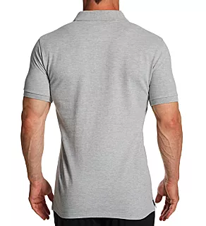 Pique Polo Shirt Grey Melange L