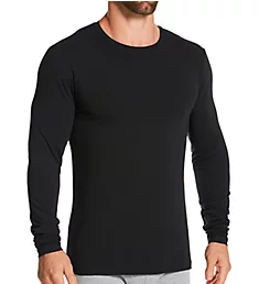 Slim Fit Organic Cotton Long Sleeve T-Shirt blk S