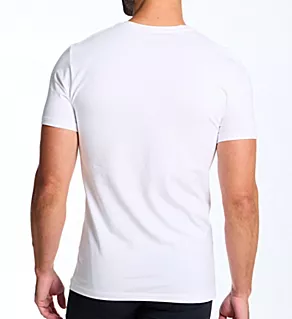 Organic Cotton Stretch V- Neck T-Shirt - 2 Pack White 2XL