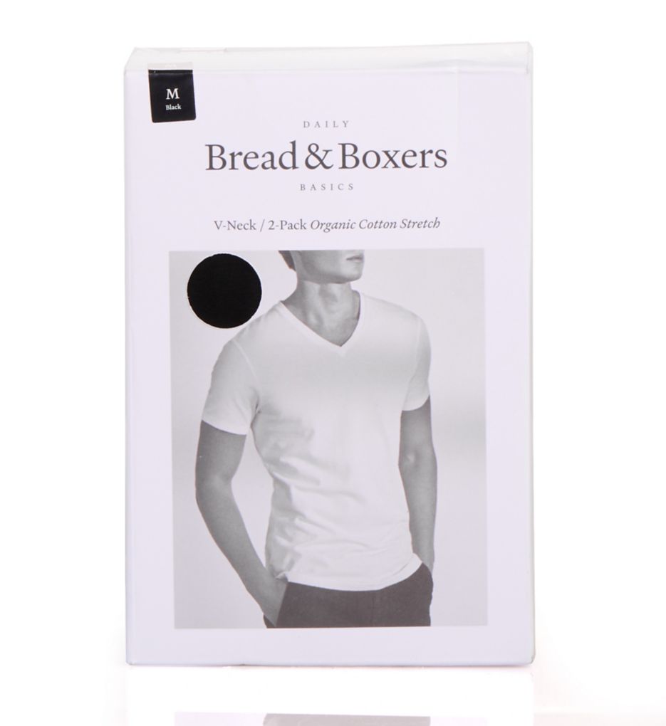 Bread and Boxers Organic Cotton Stretch V-Neck T-Shirt - 2 Pack 122 - Image 3