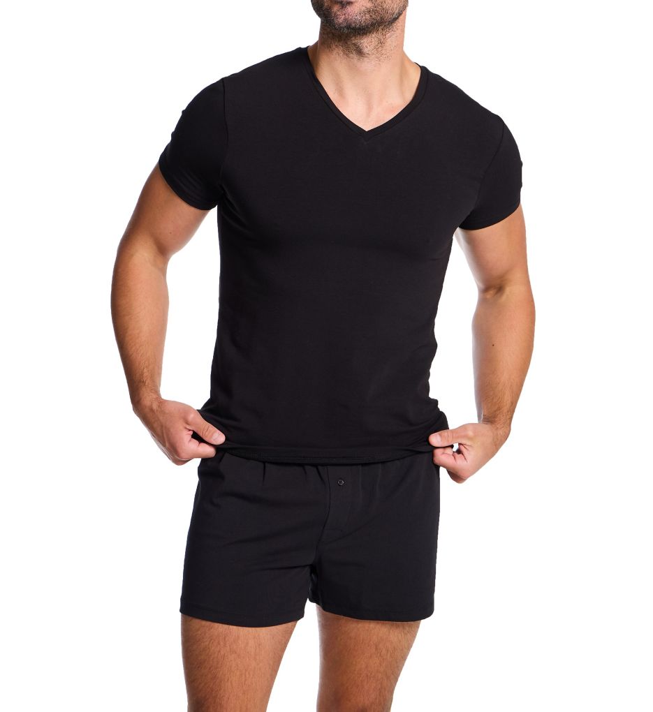 Bread and Boxers Organic Cotton Stretch V-Neck T-Shirt - 2 Pack 122 - Image 5