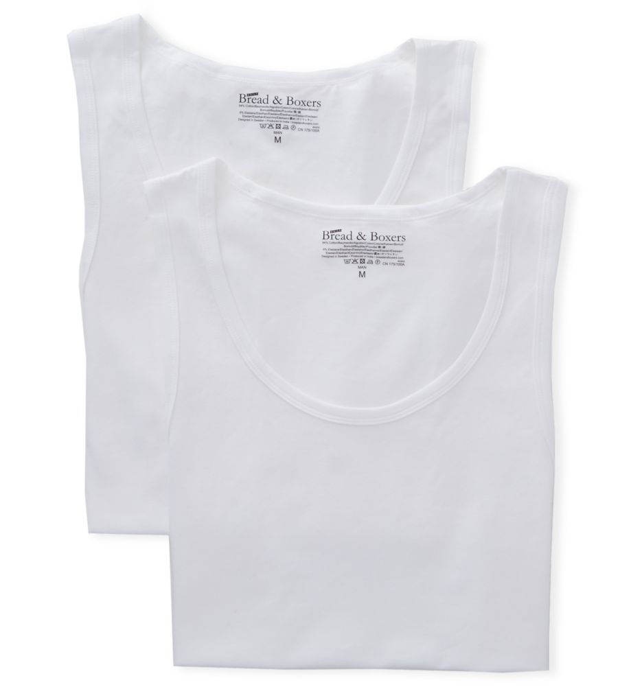 Organic Cotton Stretch Tanks - 2 Pack wht M by Bread and Boxers