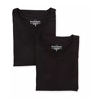 100% Organic Cotton Crew Neck T-Shirt - 2 Pack Black 2XL