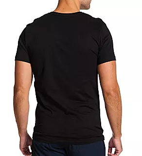 100% Organic Cotton Crew Neck T-Shirt - 2 Pack Black 2XL