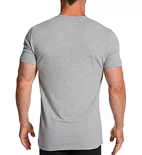 Organic Cotton Stretch Crew Neck T-Shirts - 4 Pack White/Black/Grey/Navy 2XL