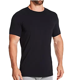 Organic Cotton Stretch Crew Neck T-Shirts - 4 Pack White/Black/Grey/Navy S