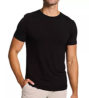 Tencel Slim Fit Crew Neck T-Shirt Black L