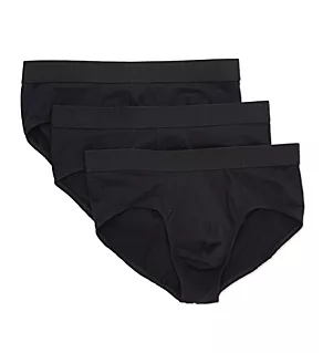 Organic Cotton Stretch Brief - 3 Pack BLK L