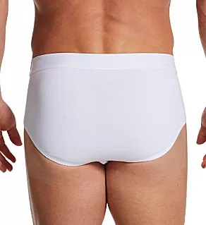 Organic Cotton Stretch Brief - 3 Pack WHT L