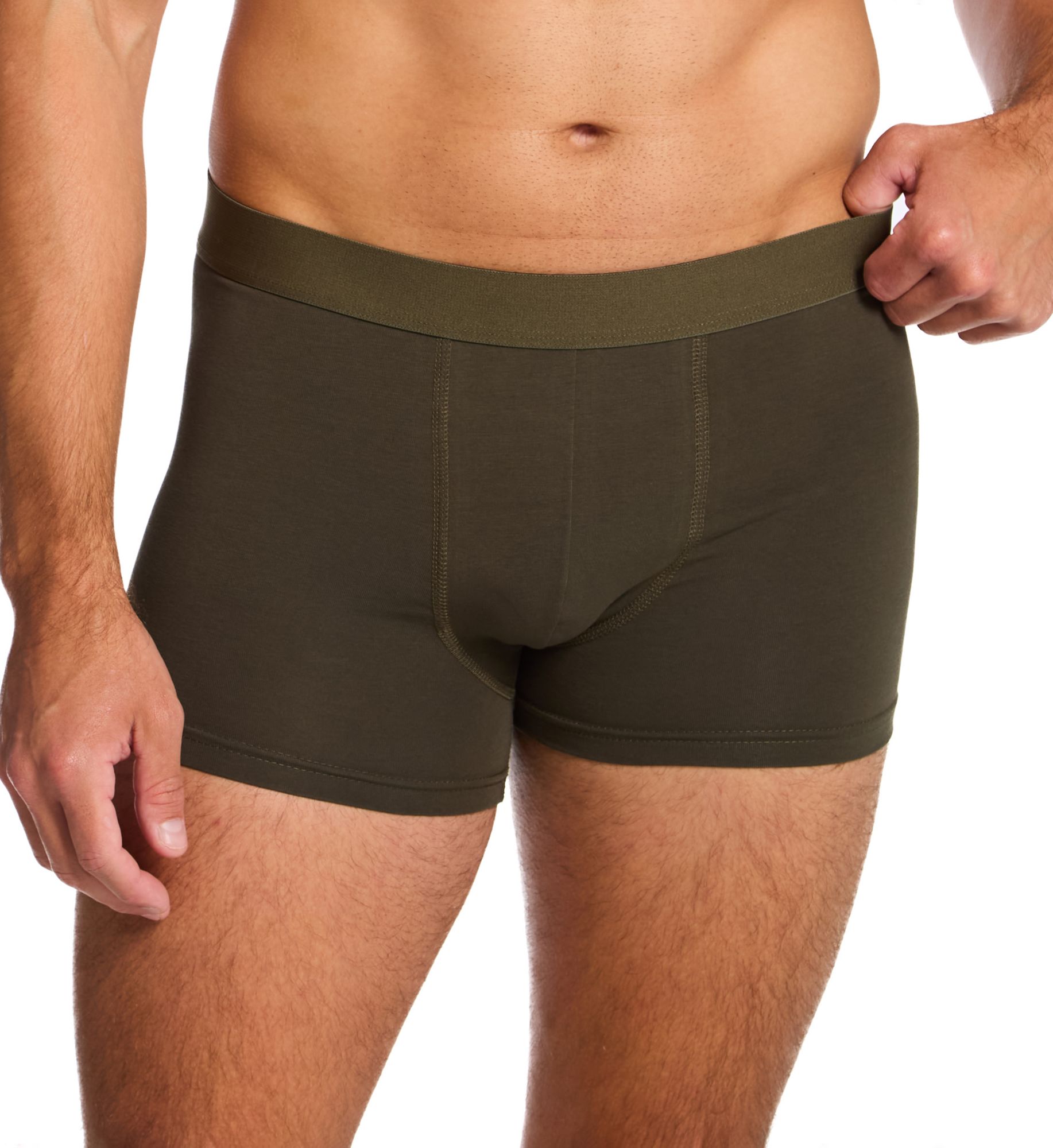 Bread and Boxers Organic Cotton Stretch Boxer Briefs - 3 Pack Army Green 2XL  - Image 1