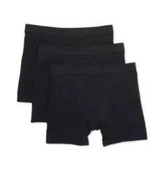 Organic Cotton Long Leg Boxer Brief - 3 Pack BLK S