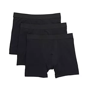 Organic Cotton Long Leg Boxer Brief - 3 Pack BLK S