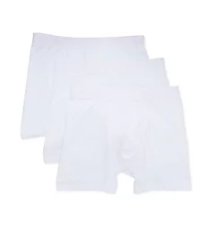 Organic Cotton Long Leg Boxer Brief - 3 Pack WHT S