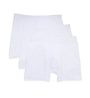 Organic Cotton Long Leg Boxer Brief - 3 Pack WHT M