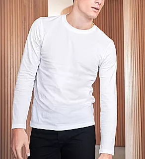 100% Organic Cotton Long Sleeve T-Shirt White XL