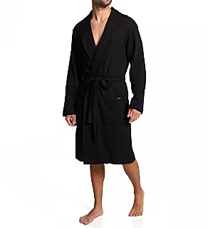 100% Cotton Waffle Robe Black L/XL