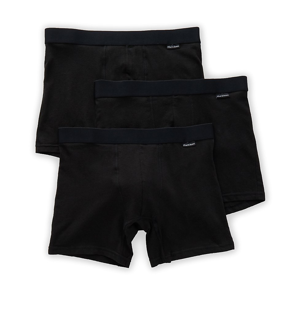 Bread and Boxers BBUUS206 Men's Cotton Boxer Briefs - 3 Pack (Black)