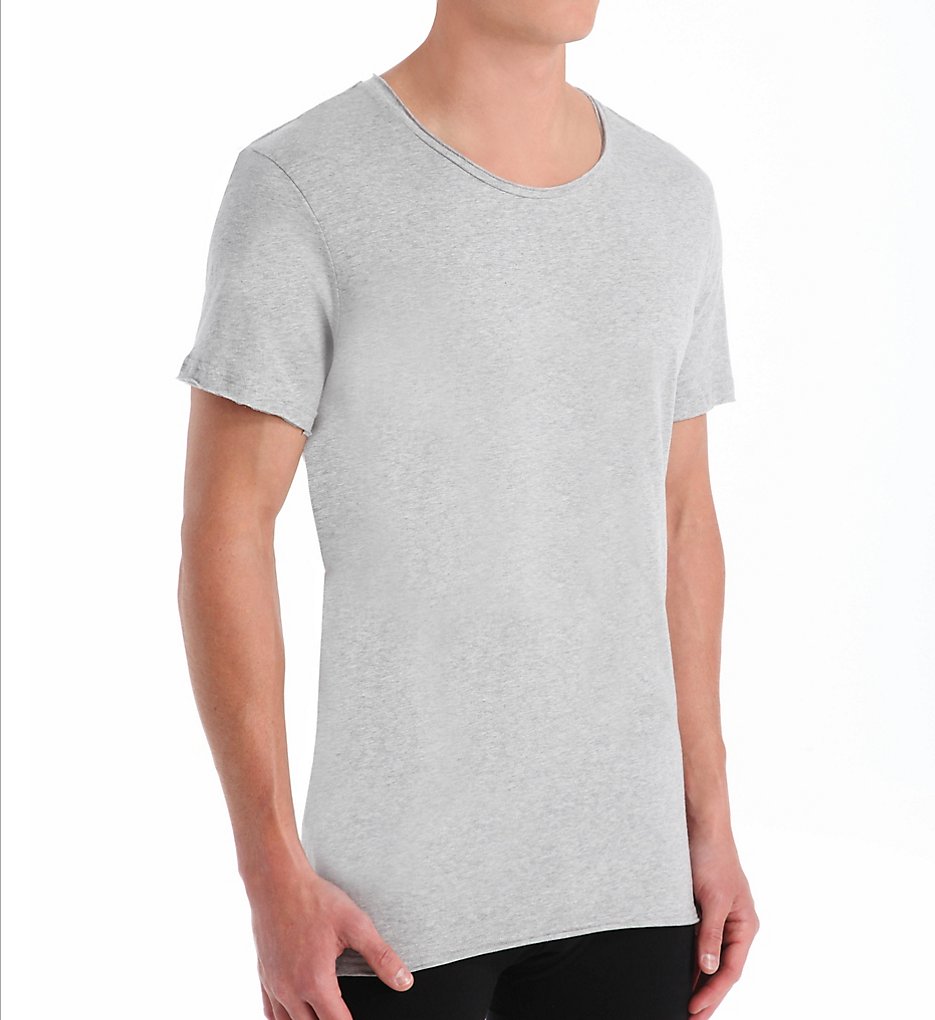 Bread and Boxers BNBUS103 Relaxed Crew Neck Organic Cotton T-Shirt (Grey Melange)