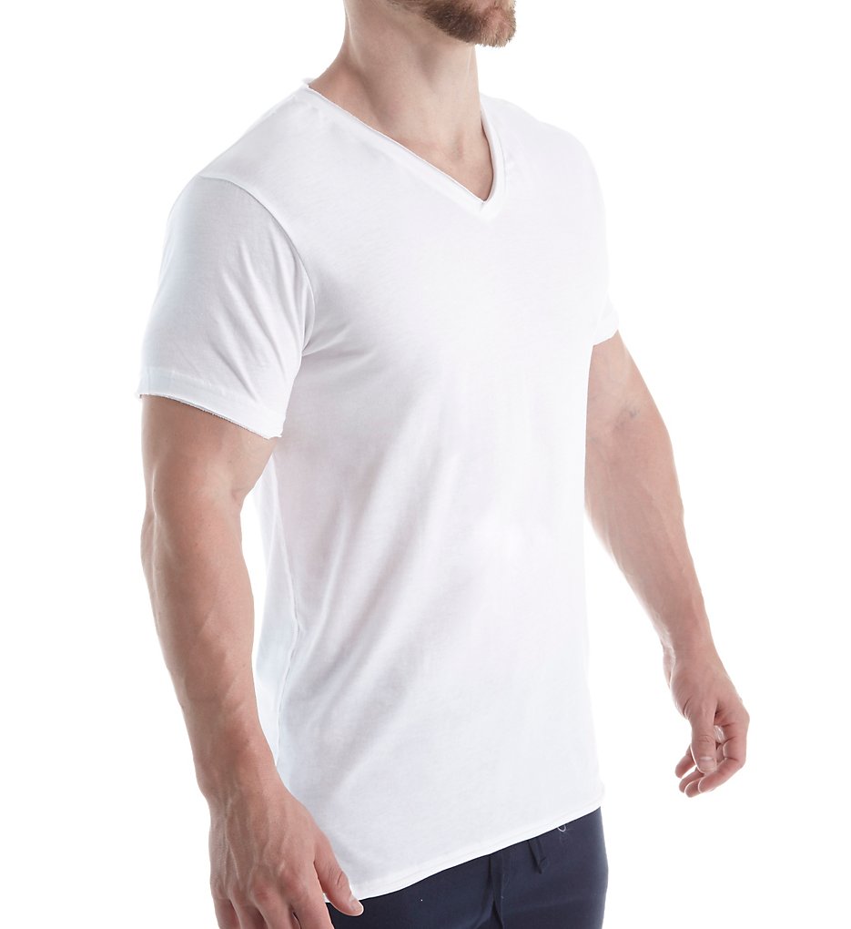 Bread and Boxers BNBUS108 Relaxed V-Neck Organic Cotton T-Shirt (White)