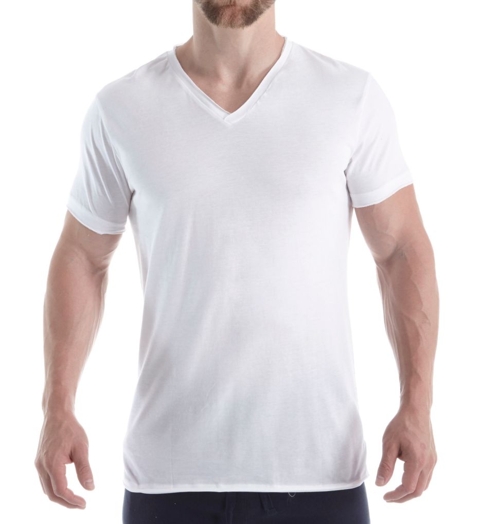 Relaxed V-Neck Organic Cotton T-Shirt-fs