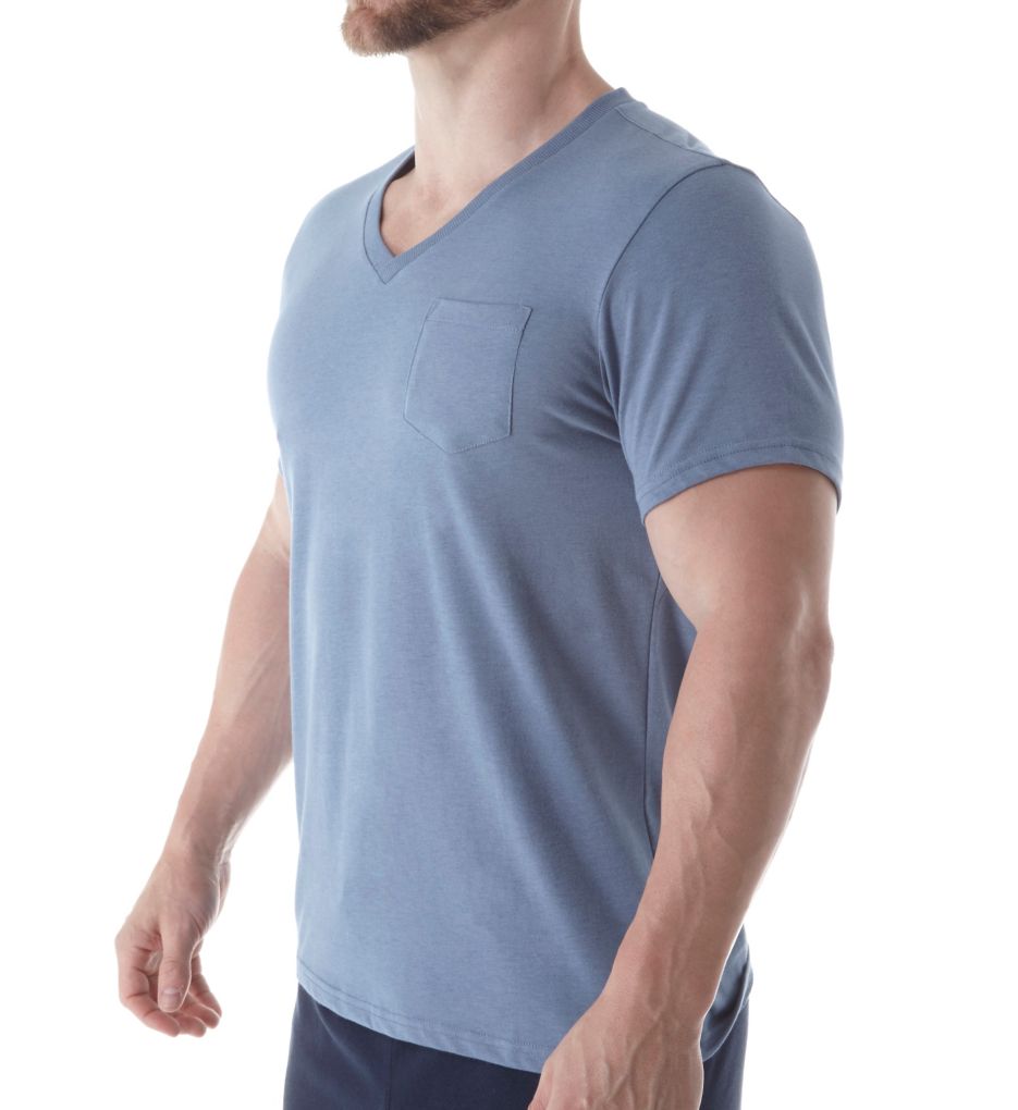 Jersey Short Sleeve Lounge V-Neck Shirt-acs