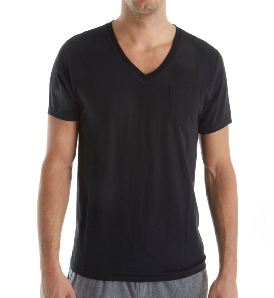 Jersey Short Sleeve Lounge V-Neck Shirt-fs