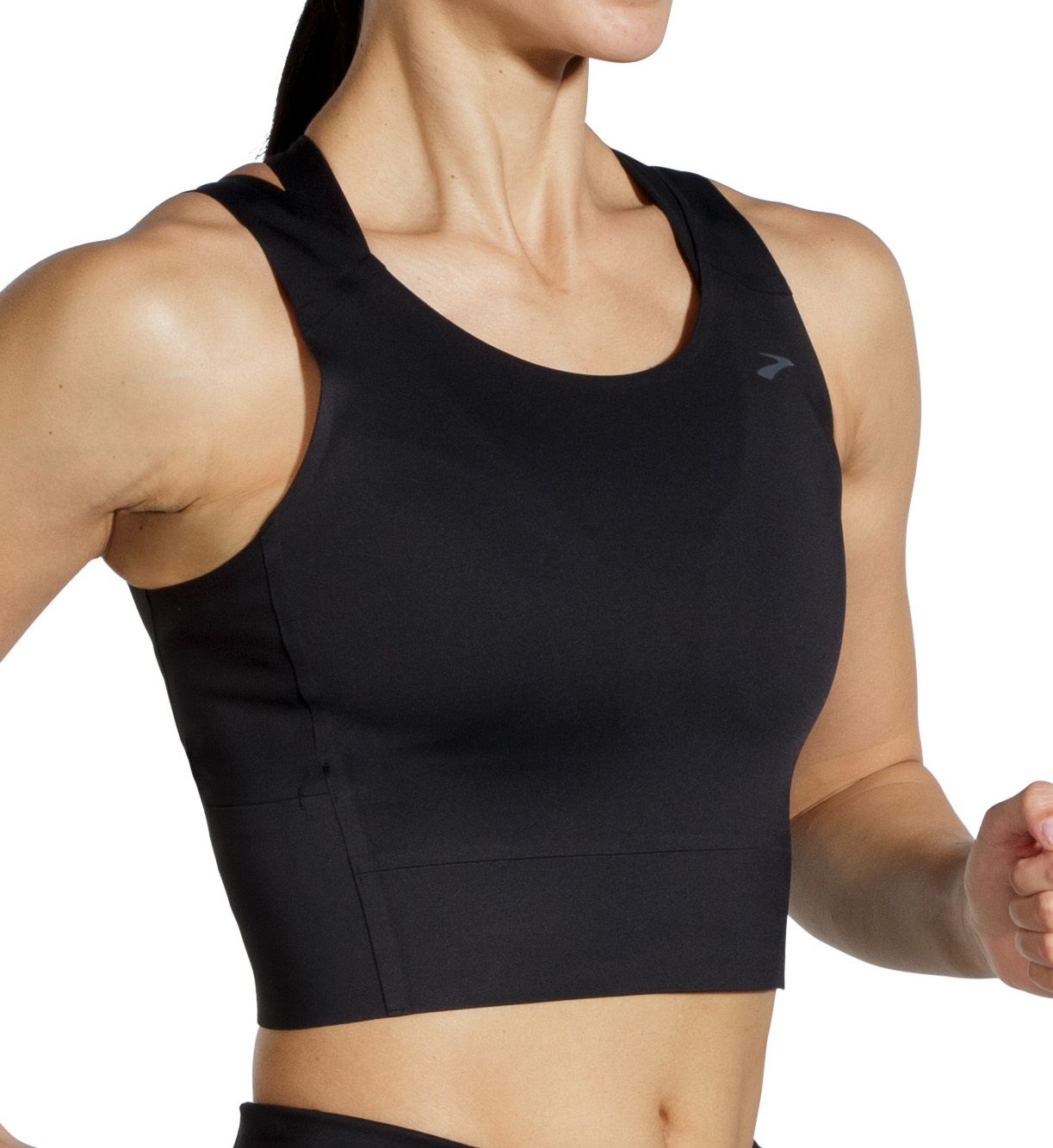 Brooks Women's Run Within Crop Tank Top in Black | Size: 2X | HerRoom.com