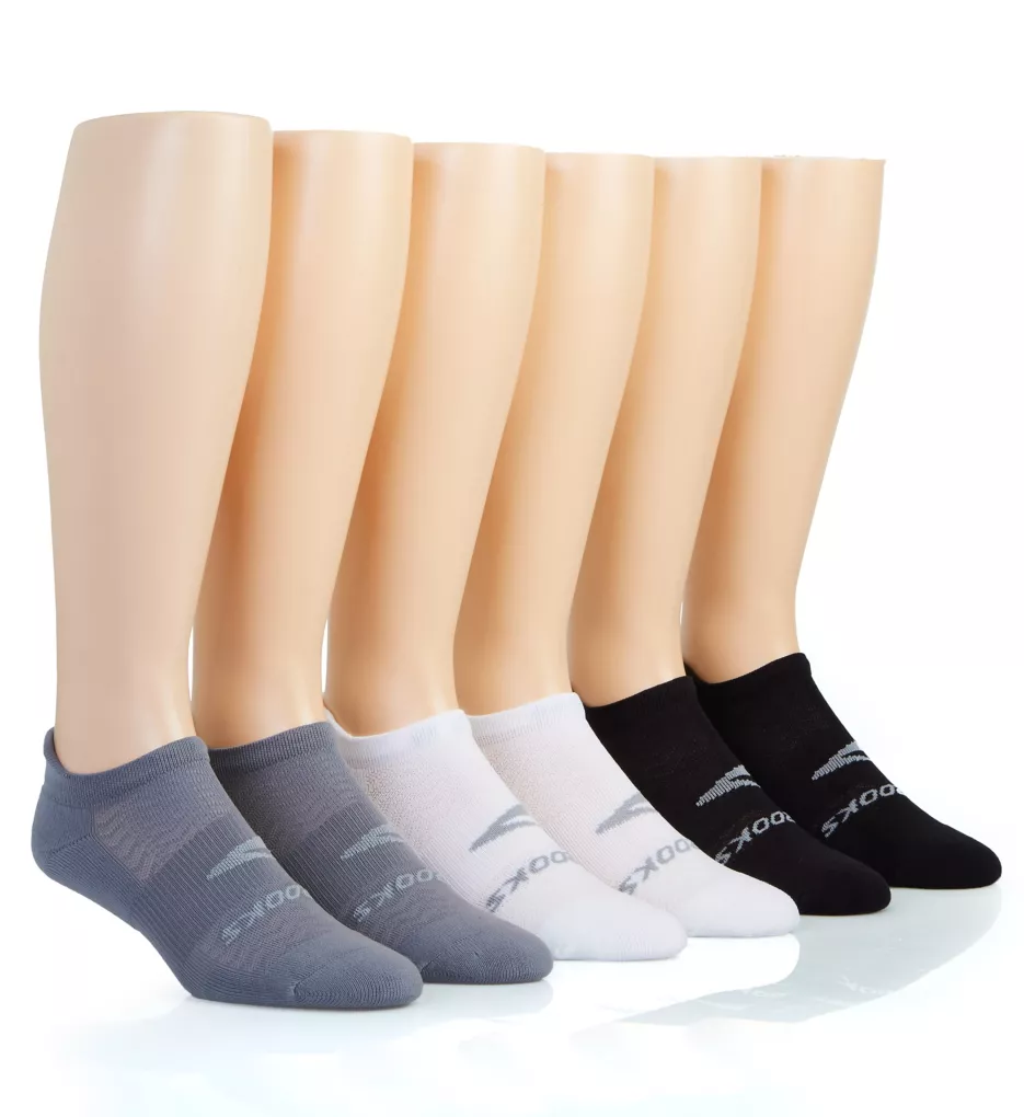 Run-In No-Show Sock - 6 Pack Asphalt/White/Black S