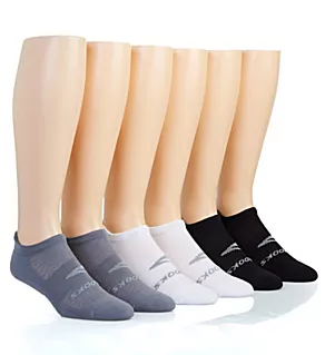 Run-In No-Show Sock - 6 Pack Asphalt/White/Black L