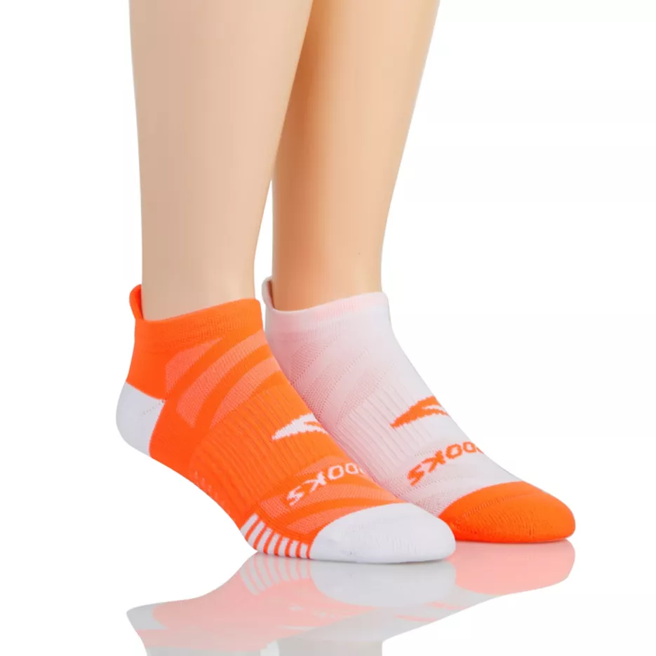 Ghost Lite No-Show Sock - 2 Pack Orange/White L