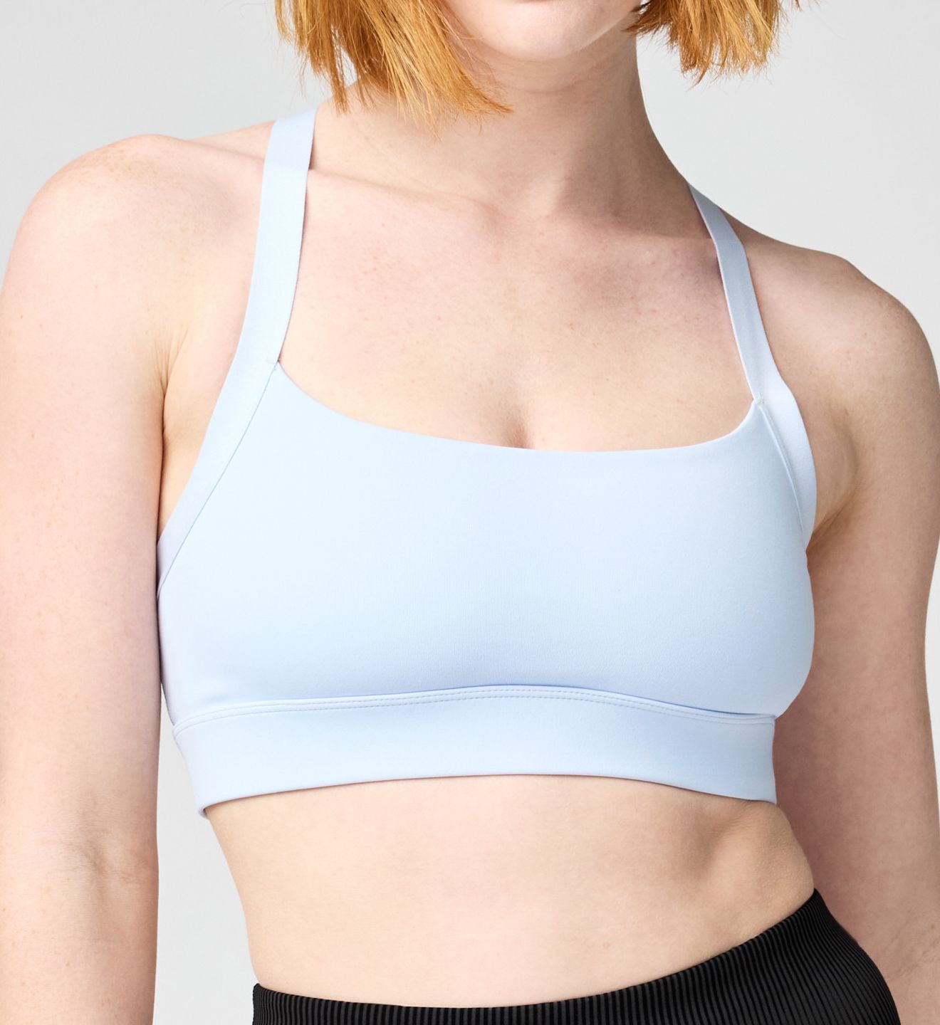 Brooks Women's Luxe Strappy Bra in Halogen Blue | Size: Medium | HerRoom.com