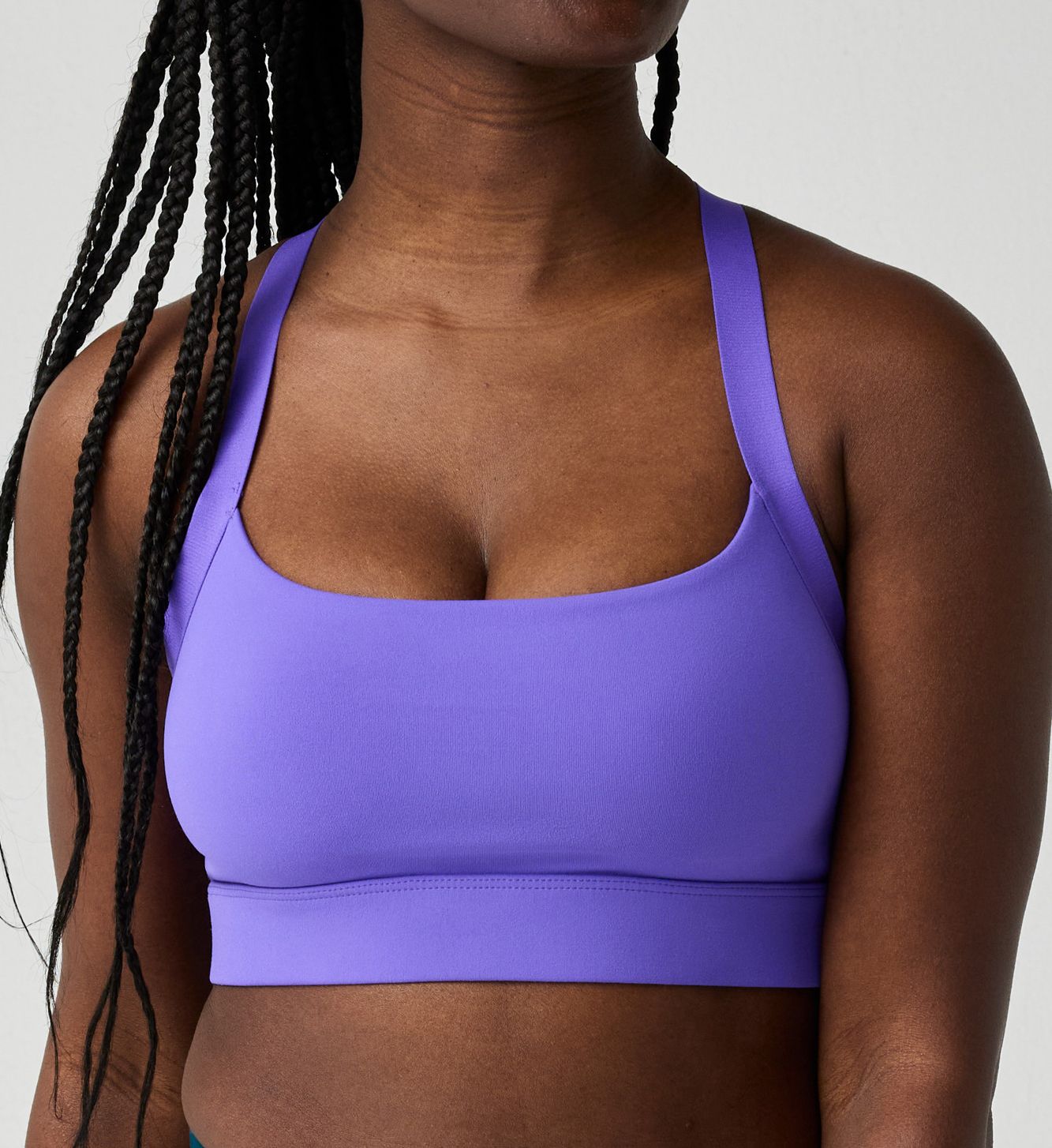 Brooks Women's Luxe Strappy Bra in Violet | Size: Medium | HerRoom.com