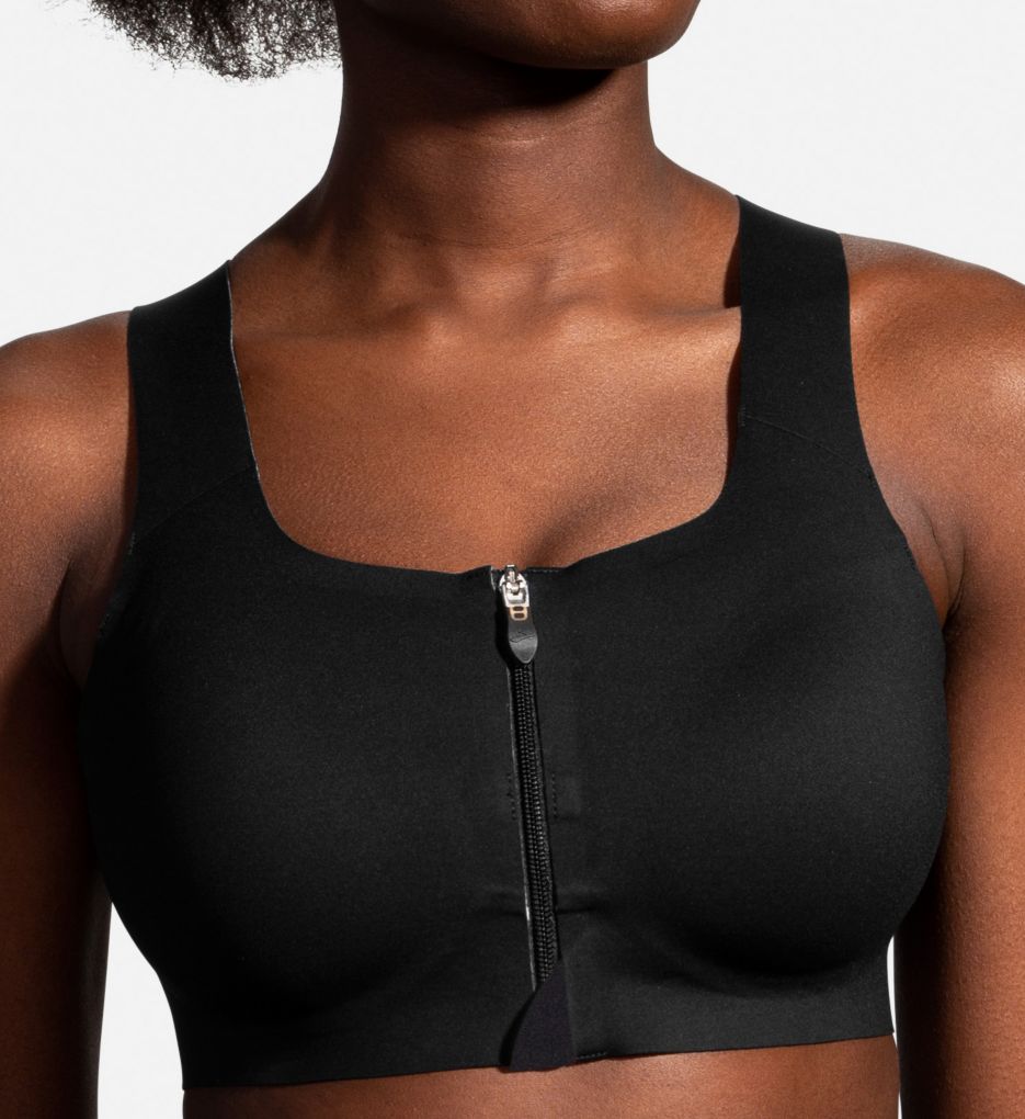 Brooks (2378408) -- Brooks 350075 Dare Zip Front DriLayer Sports Bra (Black 34DD/E)