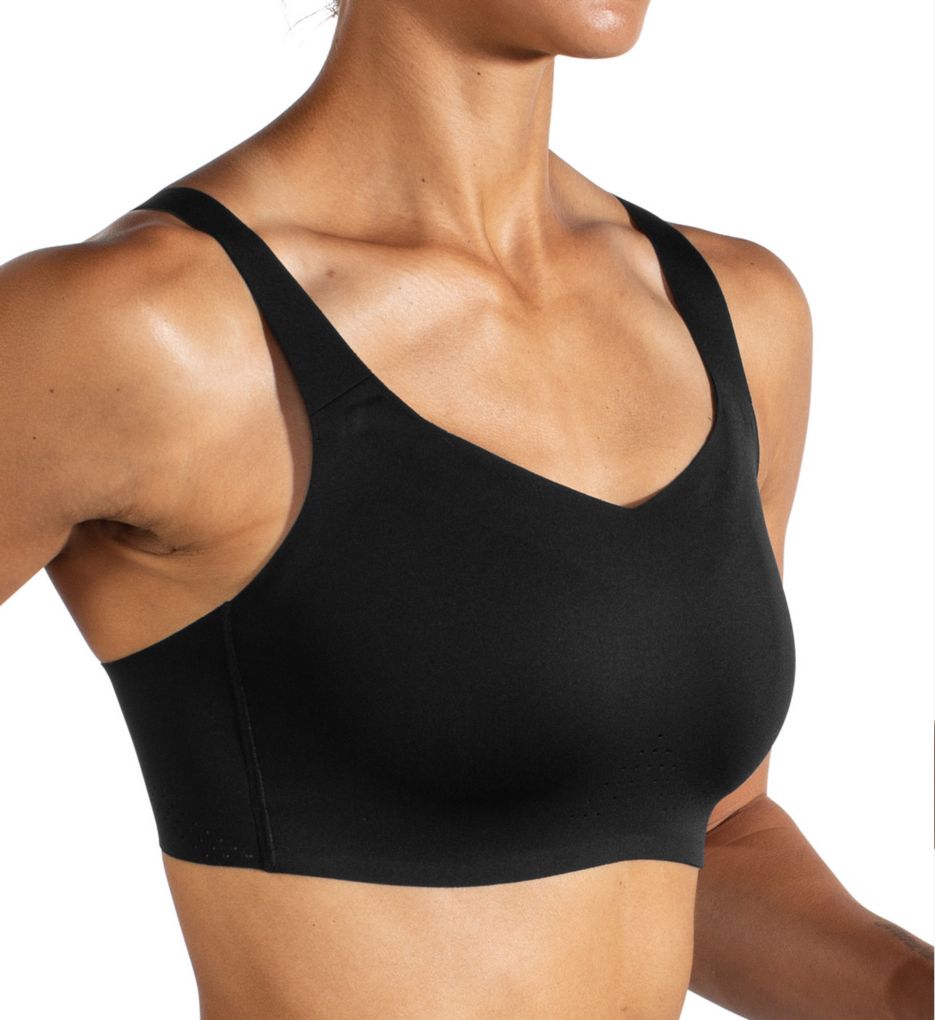 Brooks Maia Womens Black Sports Bra 38DD Adjustable Strap Hook & Eye