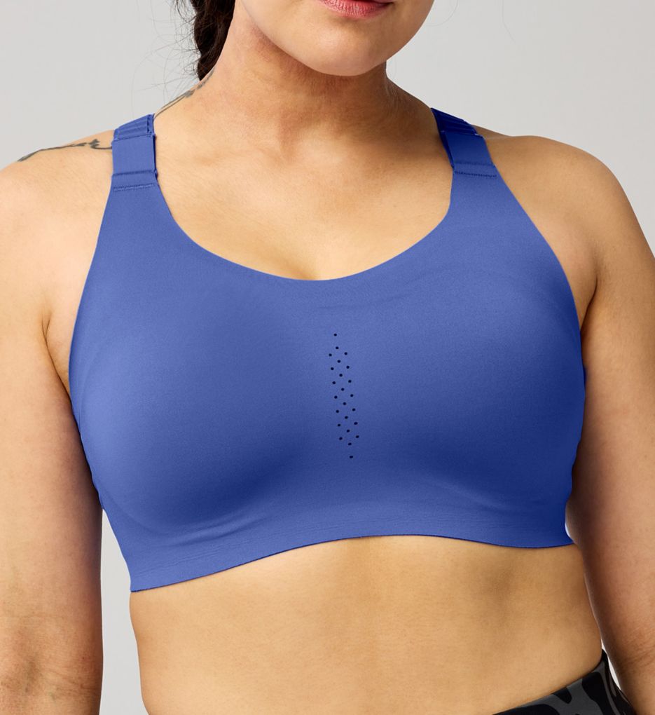 Brooks Sports Bra Womens 34B Blue Juno High Impact Wire Free Sports Bra  Adjust 