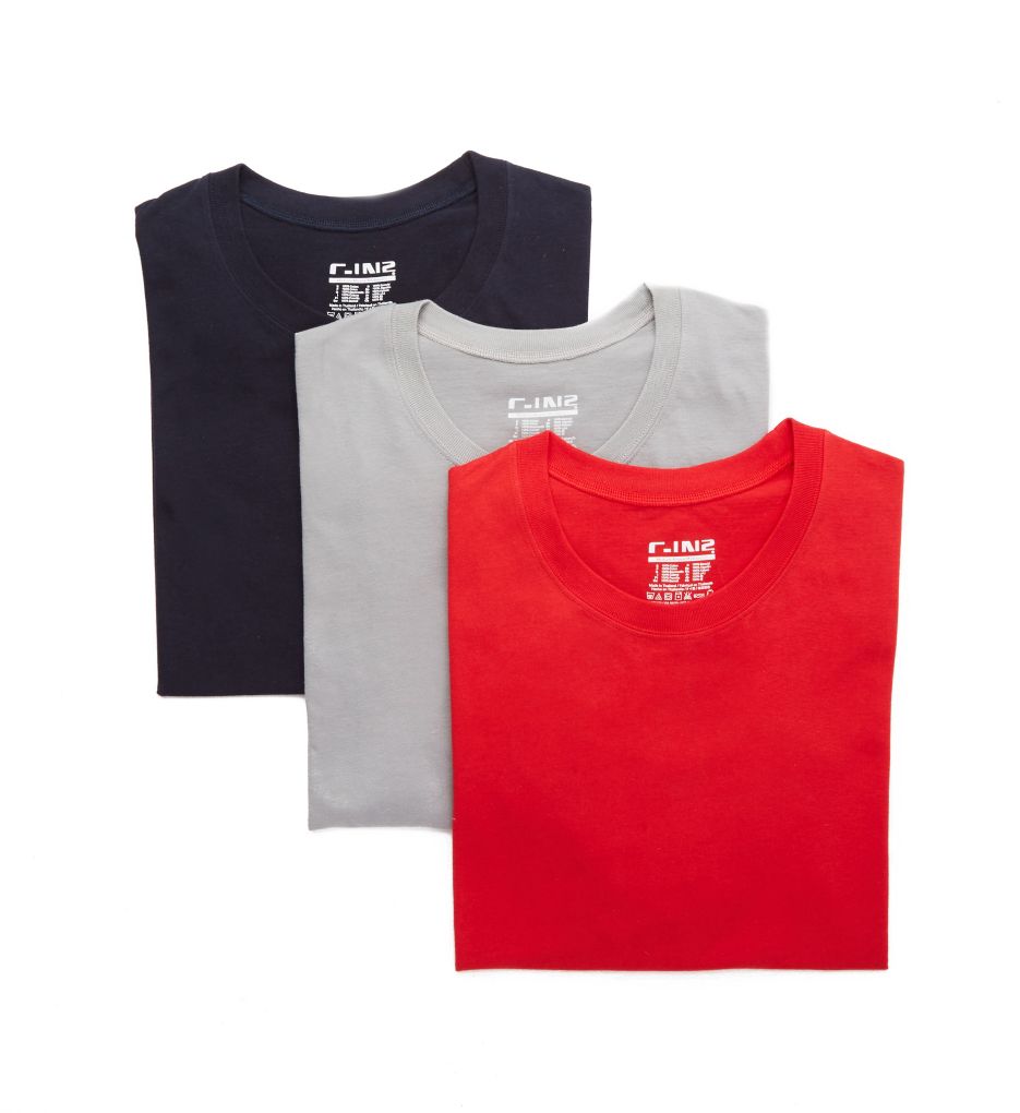 100% Cotton Crew Neck T-Shirts - 3 Pack-acs