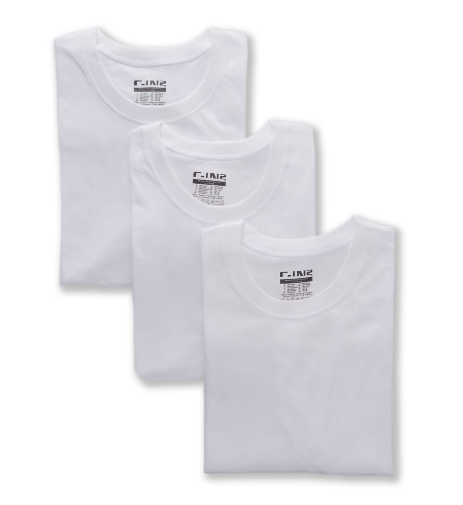 100% Cotton Crew Neck T-Shirts - 3 Pack-acs