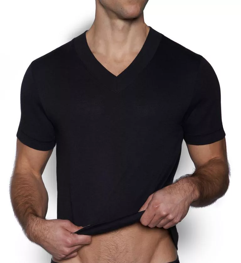 Zen Wide V-Neck T-Shirt BLK XL